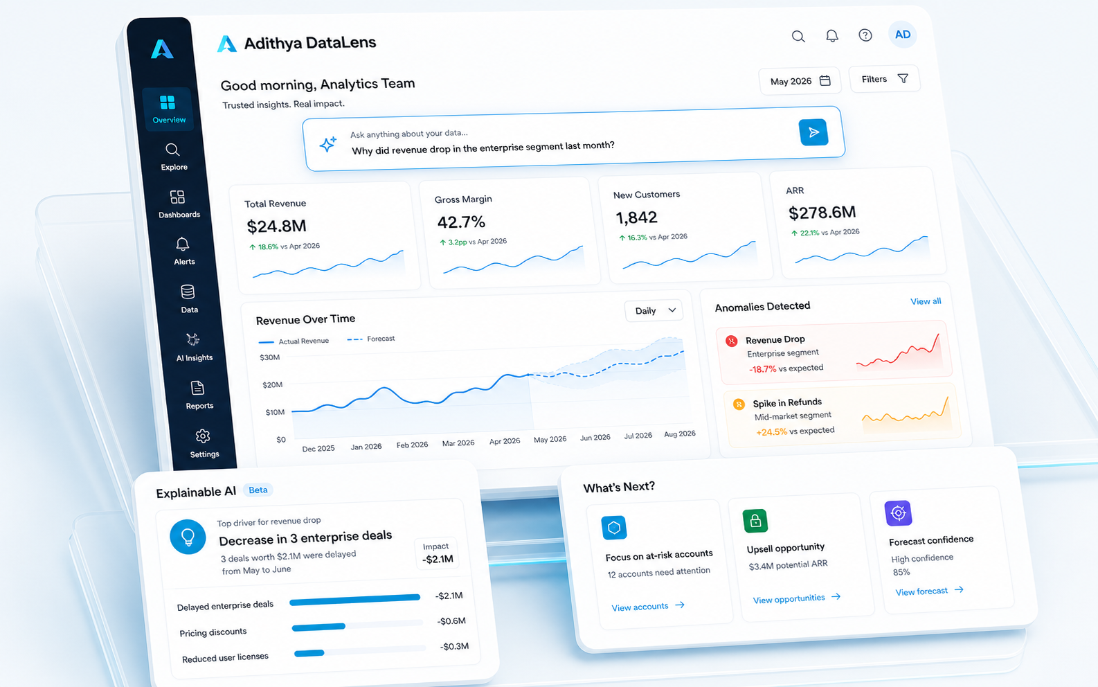 Adithya BizAI product interface