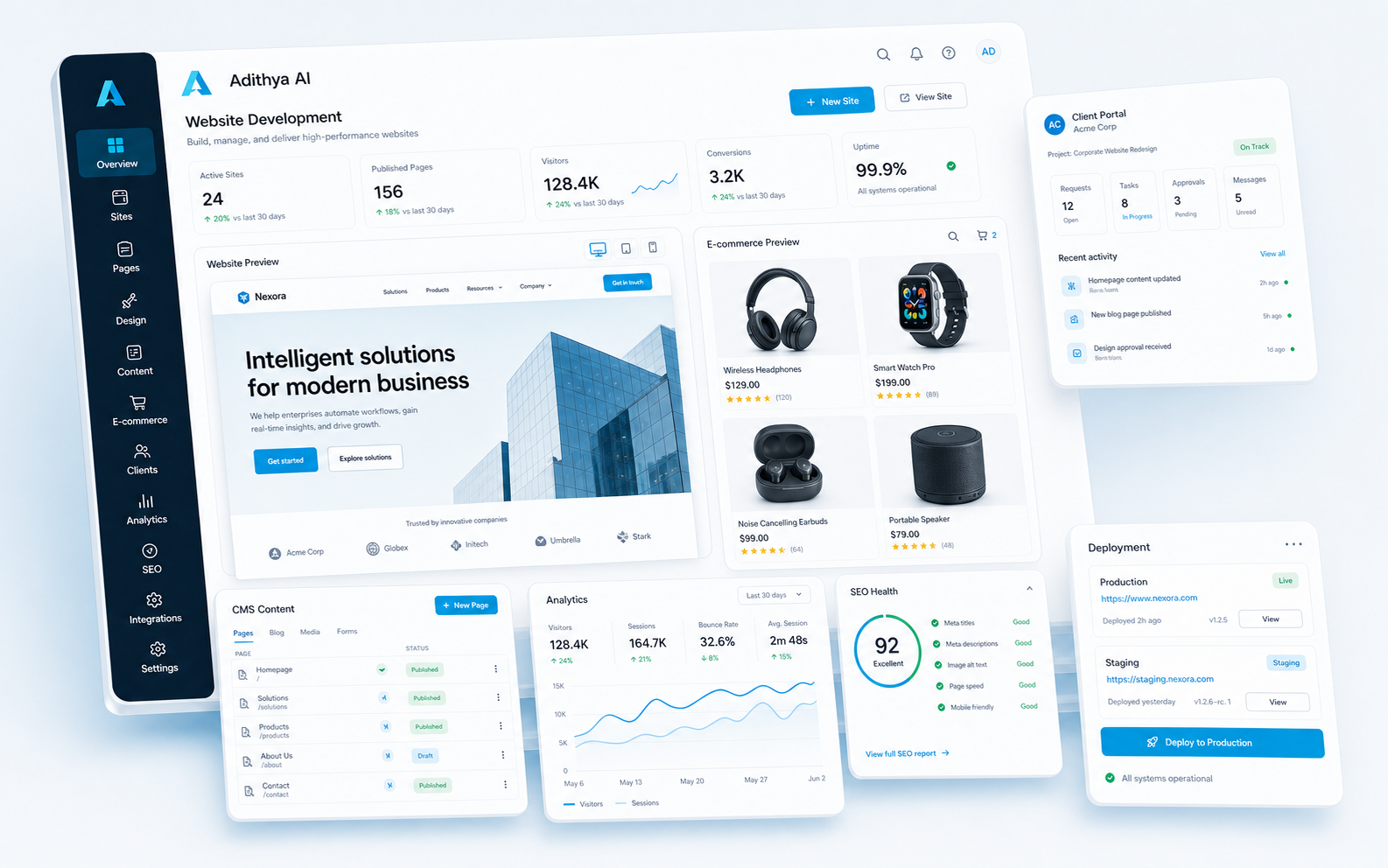 Adithya WebWorks product interface